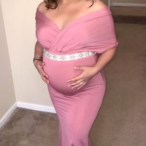 Maternity Light Pink Sequined Dress Medium